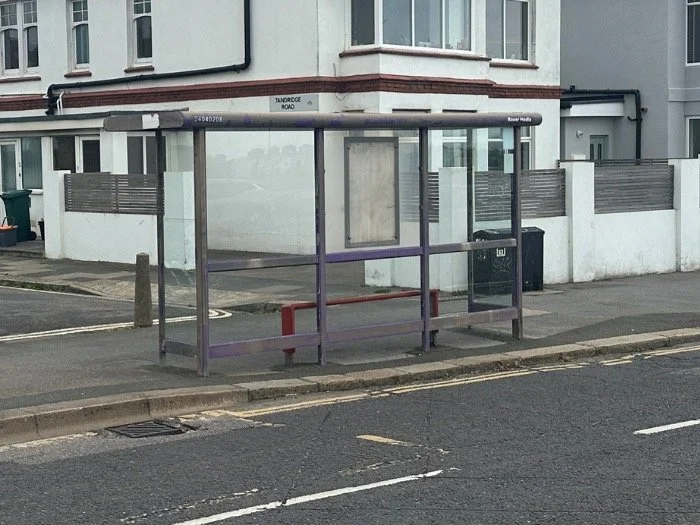 The bus shelter at the end of Tandridge Road in Hove, which is staying put under the A259 Hove to Portslade scheme