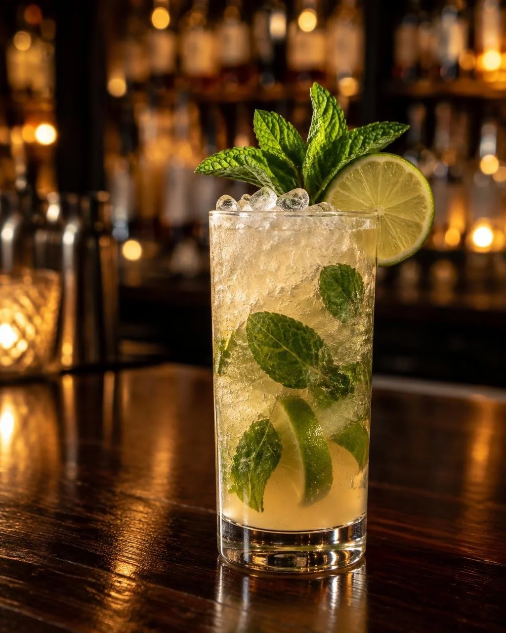 Trans Pride Punch cocktail at The Birdcage Brighton in a tall glass with mint and a lime wheel
