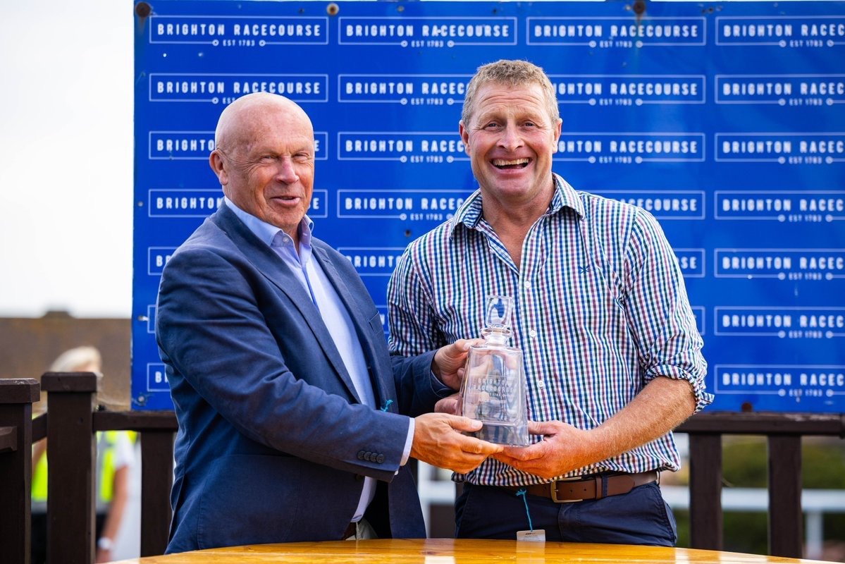 Trophy presentation at Brighton Racecourse during Streamline Taxis' Martlets Hospice hospitality evening