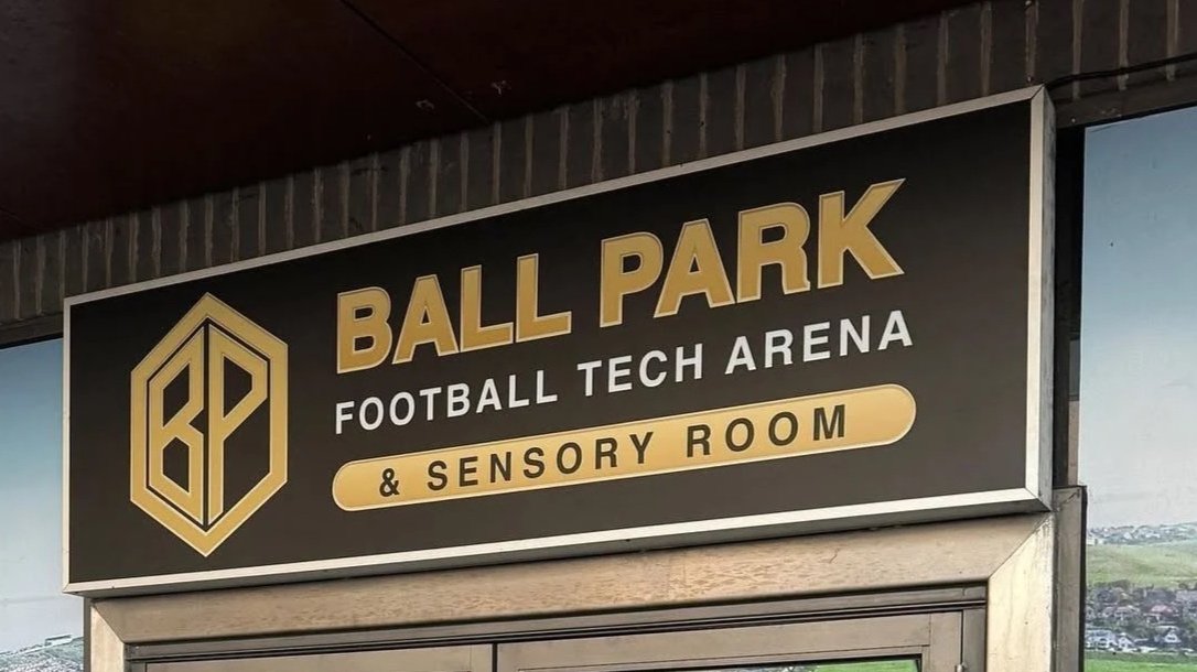 Ball Park Football Tech Arena and Sensory Room sign at Brighton Marina