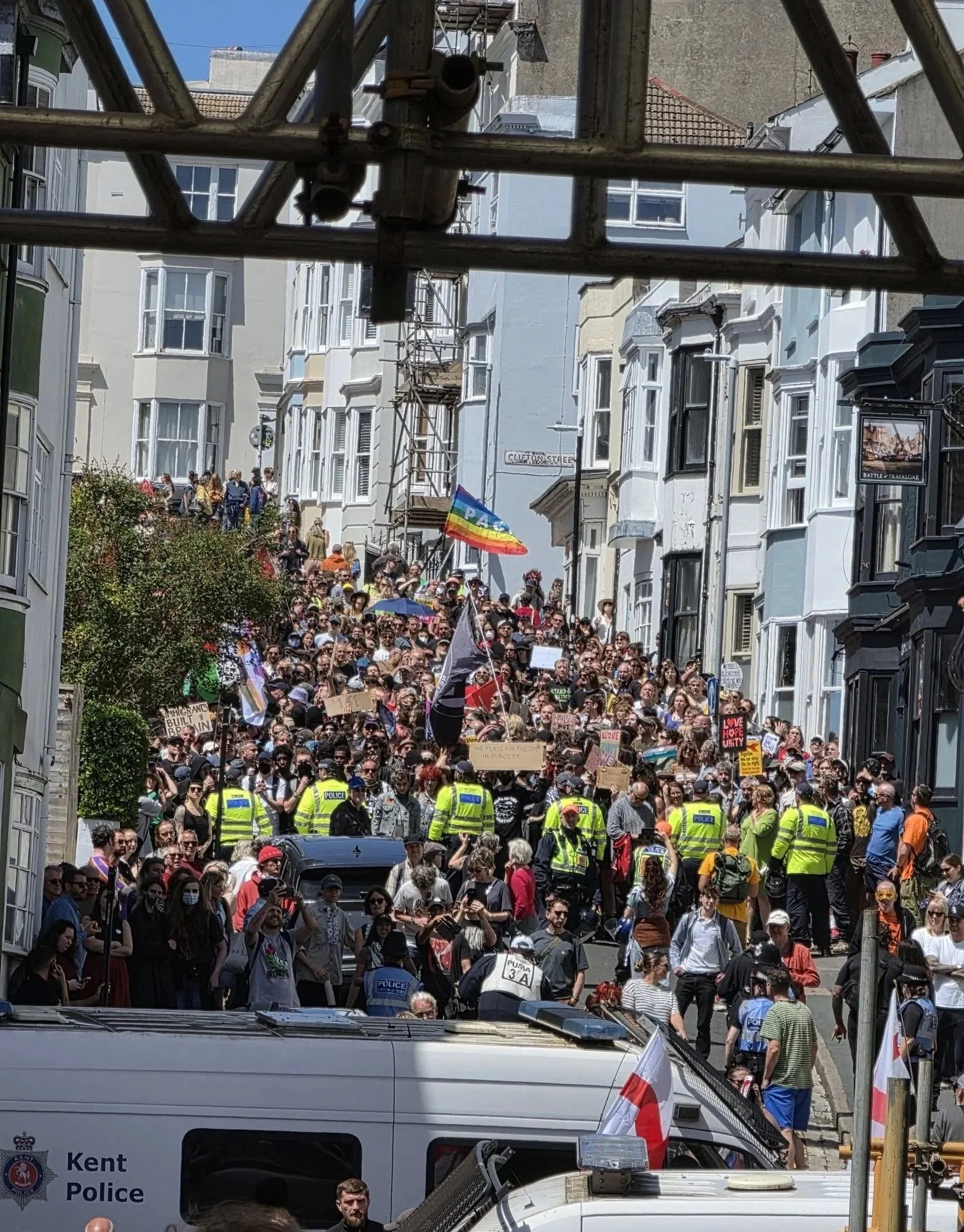 Brighton Says No: 4,000 Counter-Protesters Stop Far Right Rally as Five Arrested and Fatboy Slim Plays the Streets