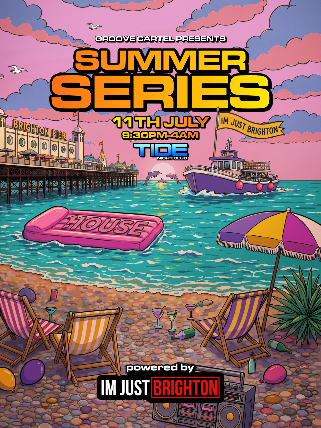 Groove Cartel x House11 Summer Series poster for Tide Night Club Brighton on 11 July 2026