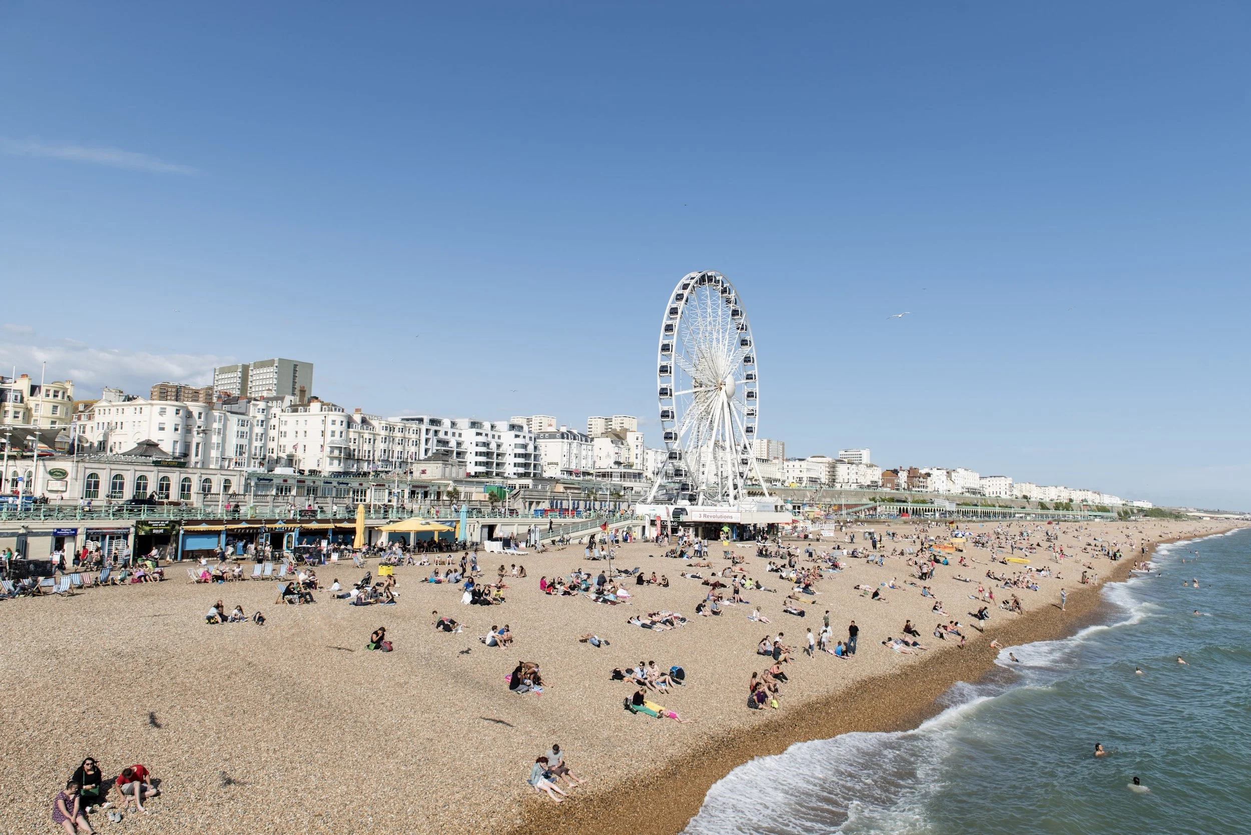 The Brighton seafront on Madeira Drive where the Brighton Wheel could return, with the beach and city behind