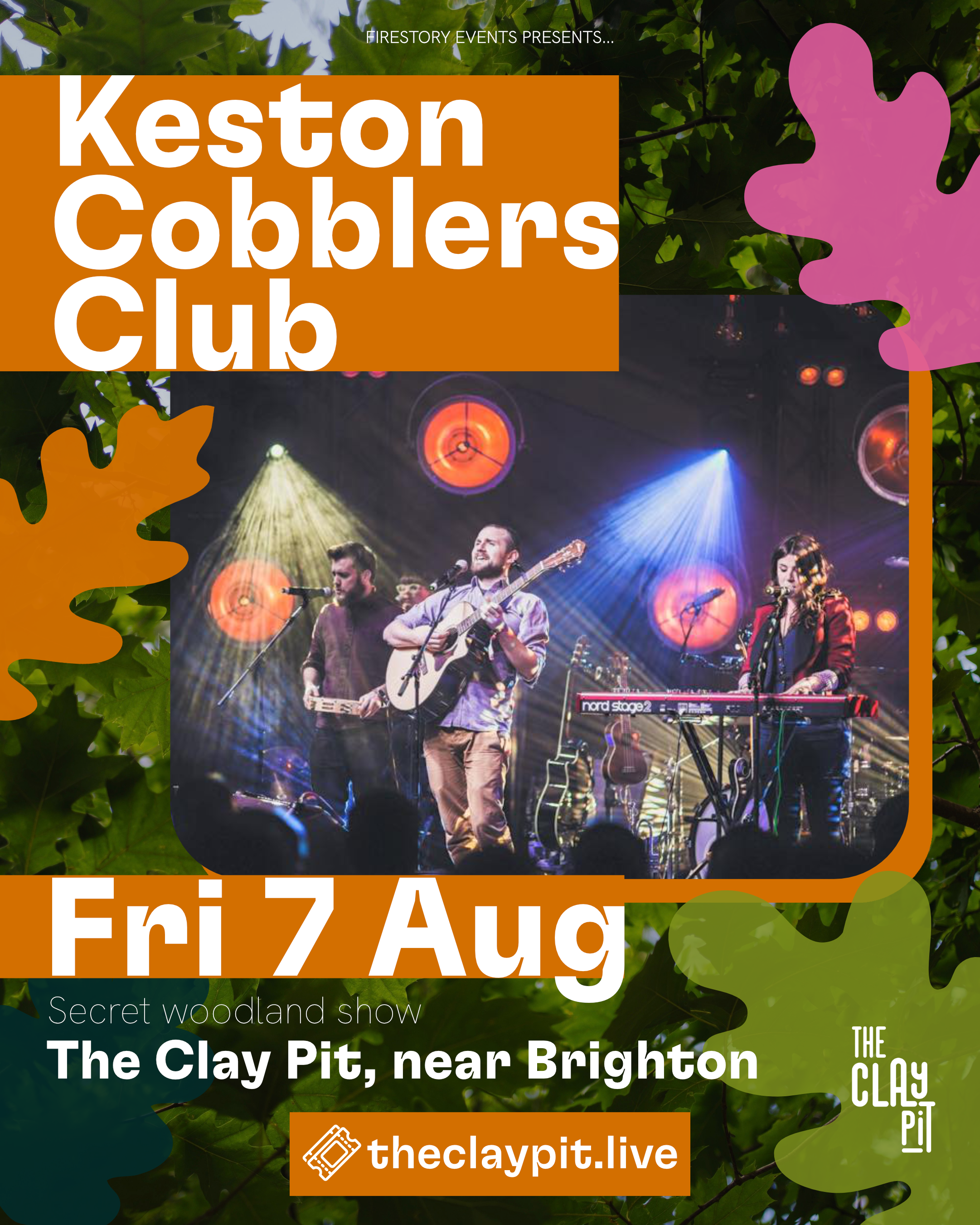 Keston Cobblers Club poster for their Clay Pit show on Friday 7 August