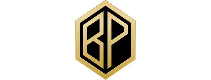 The Ball Park Brighton gold and black BP hexagon logo