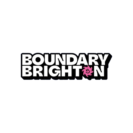 Logo with the text 'Boundary Bright' and a pink abstract shape.
