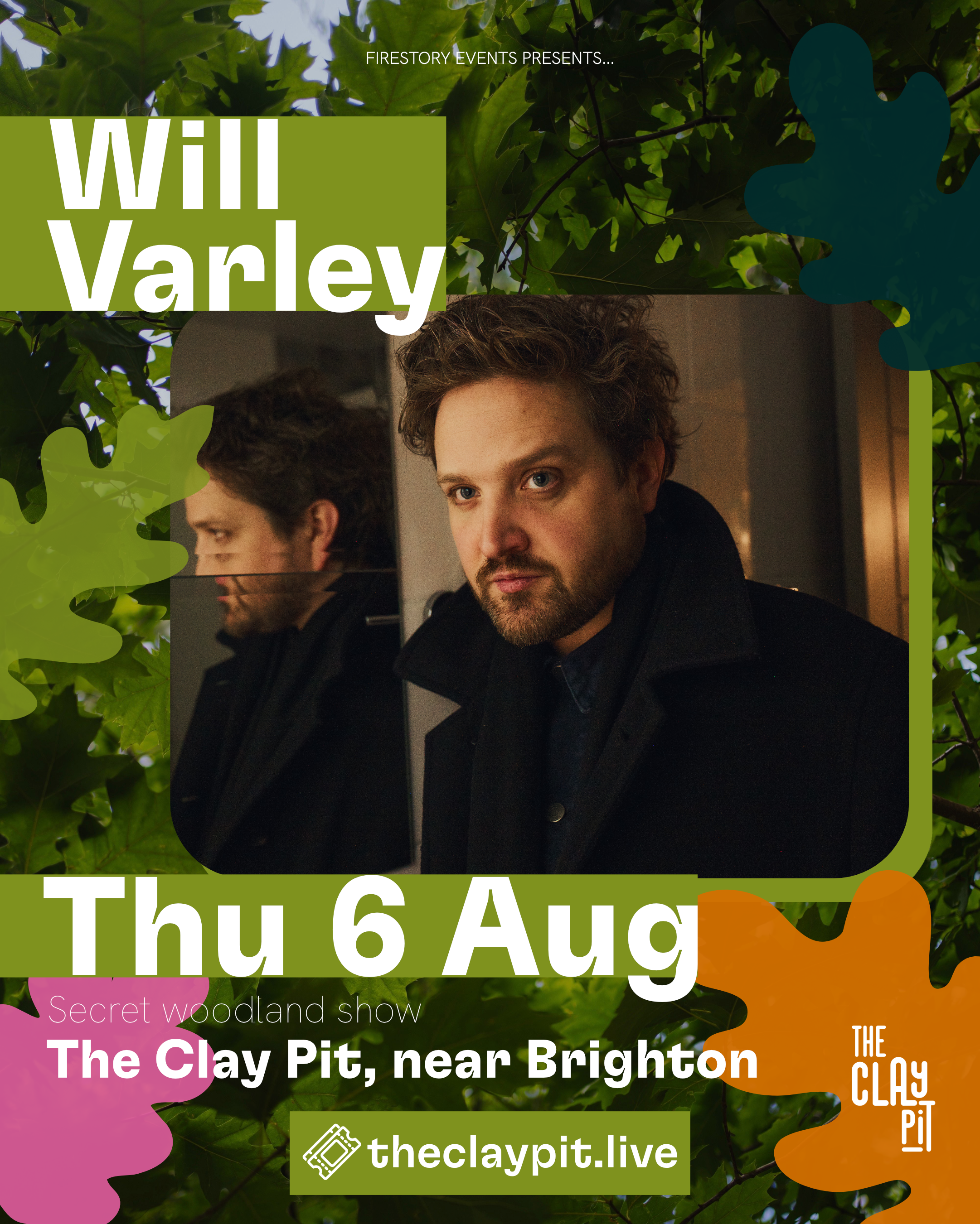 Will Varley poster for his Clay Pit show on Thursday 6 August