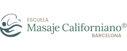 Logo for Escuela Masaje Californiano Barcelona featuring a stylized face and wave design
