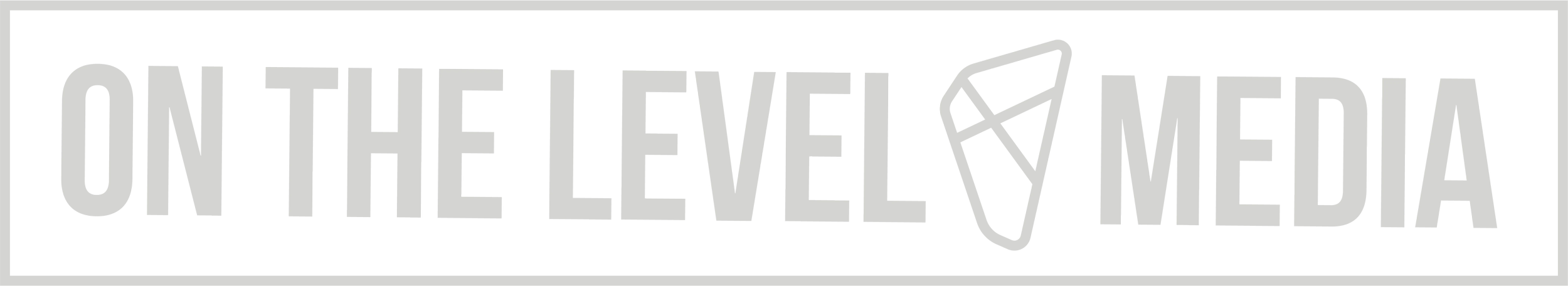 Logo with the text "On The Level Media" in gray letters and a pencil icon