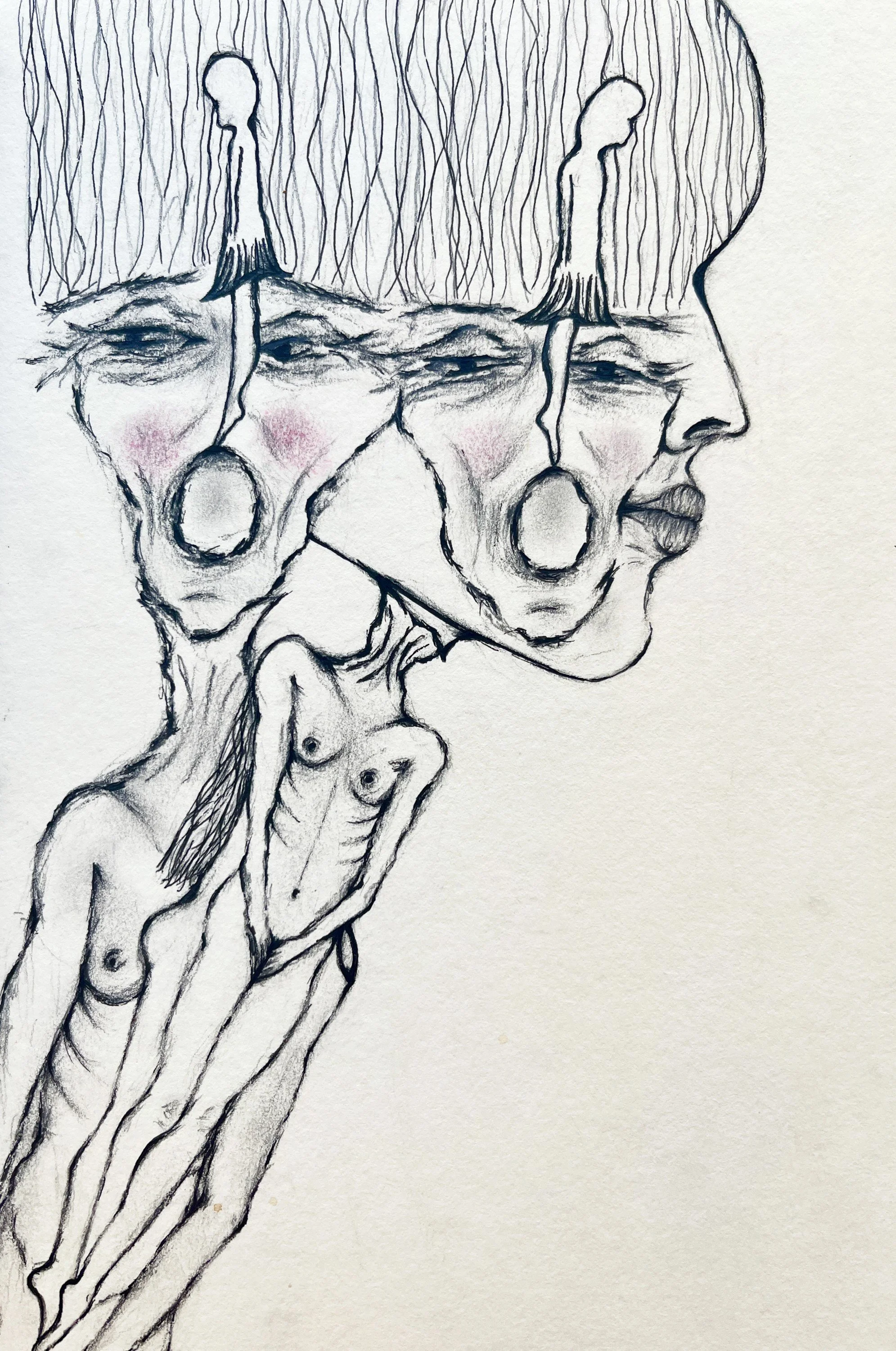 Fragmented Consciousness
2014
Charcoal pencil and pastel on paper