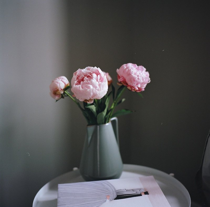 Pink flowers in a vase for Blossom Within Counselling