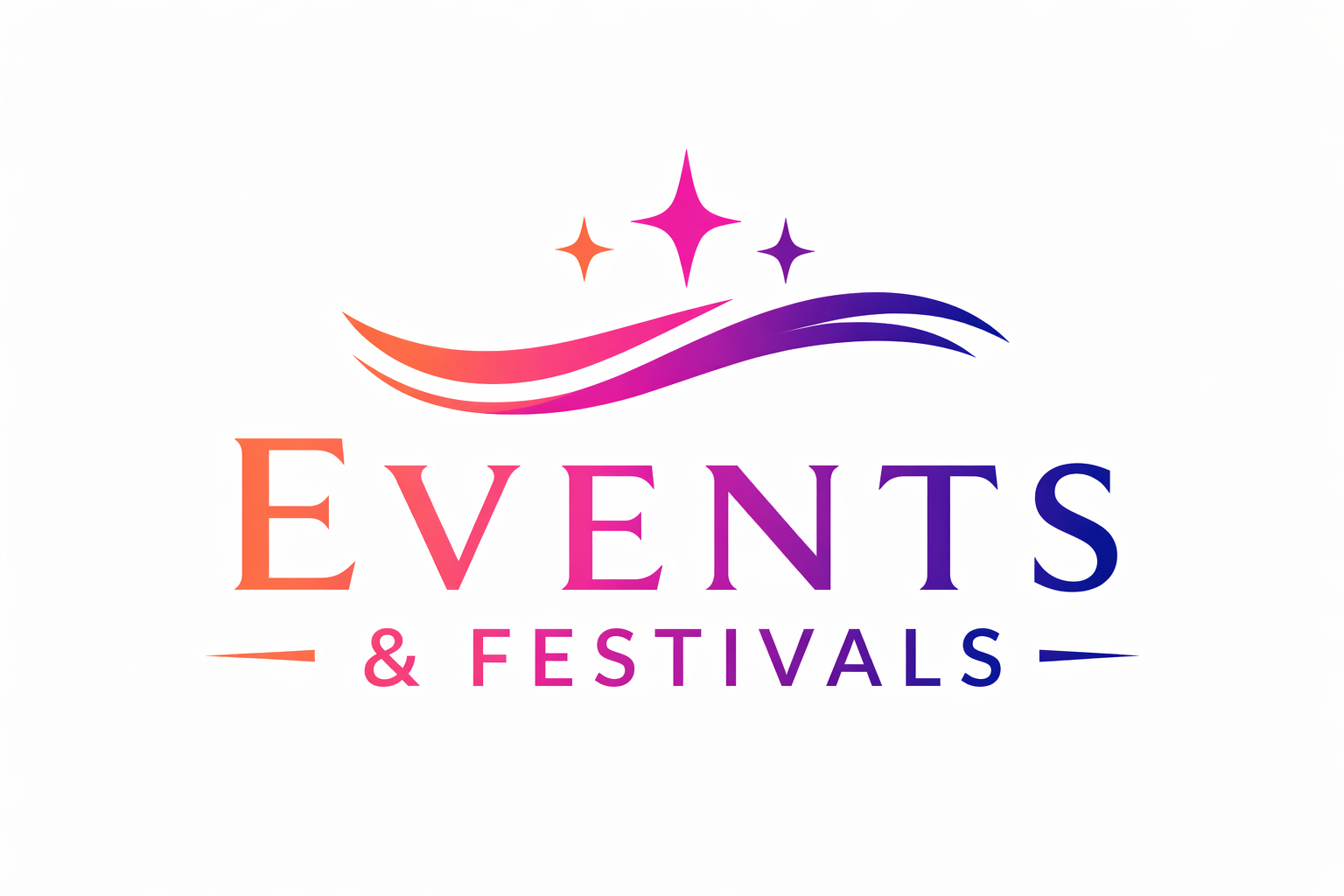 Logo for Helen's Hub Events & Festivals featuring stars and curved lines in red, blue, and orange.