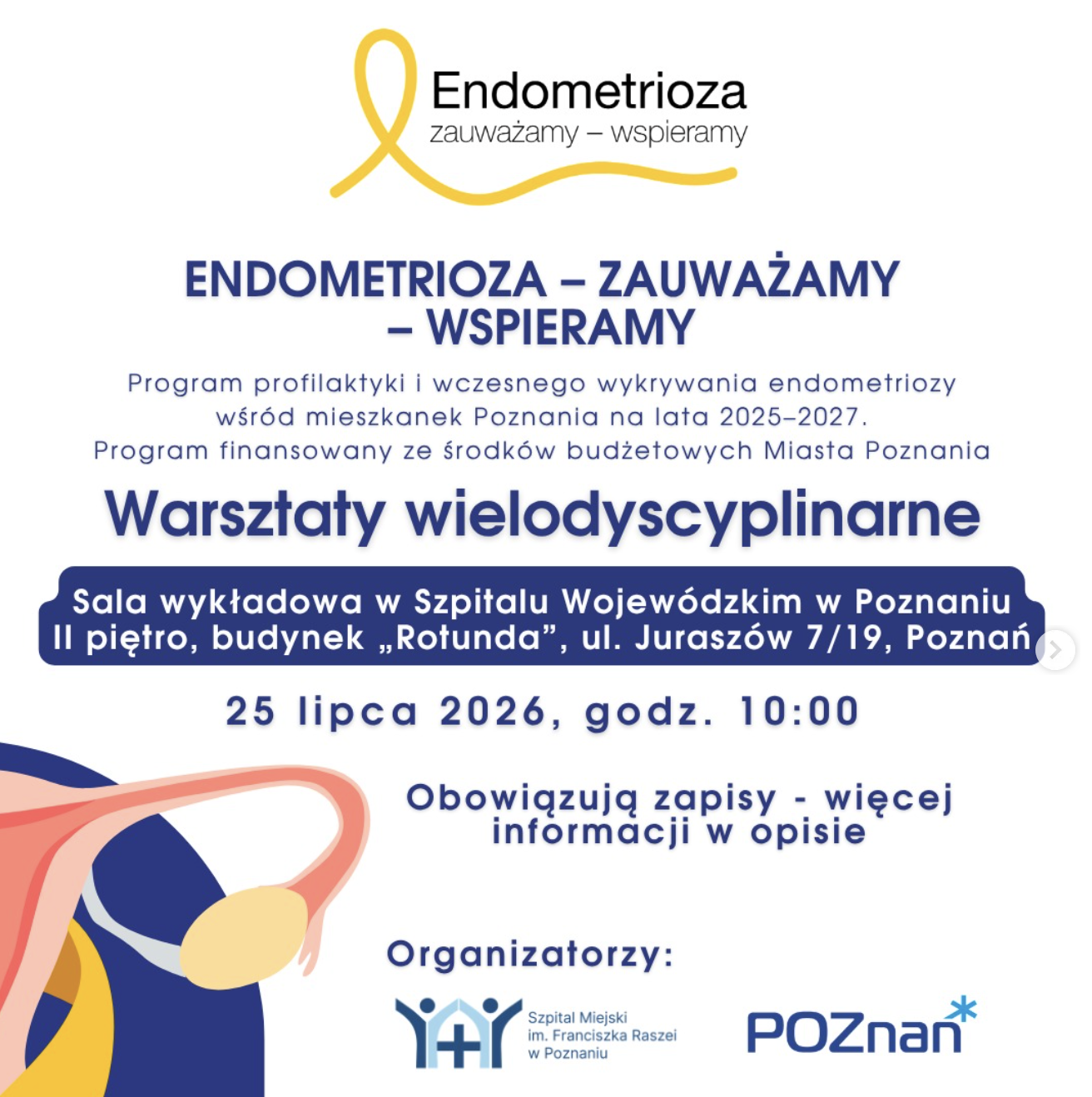 Endometrioza – zauważamy – wspieramy. Warsztaty wielodyscyplinarne