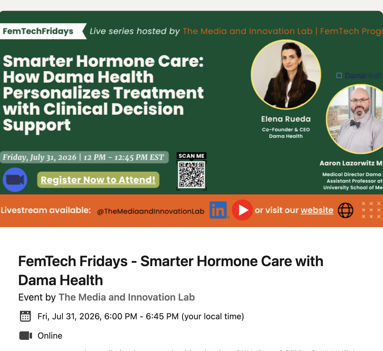 FemTech Fridays - Smarter Hormone Care with Dama Health 
