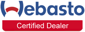 Webasto logo above a red banner with white text reading 'Certified Dealer'