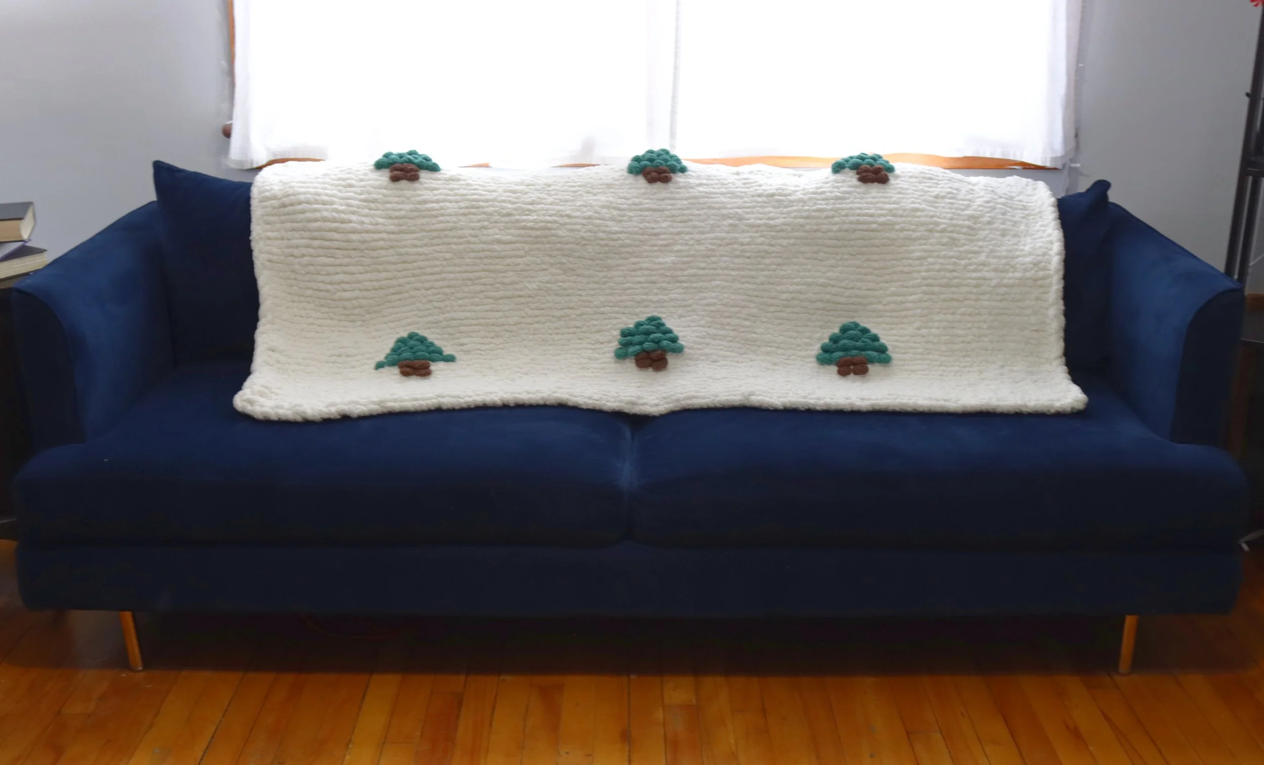 Snowy Field Hand-Knit Runner