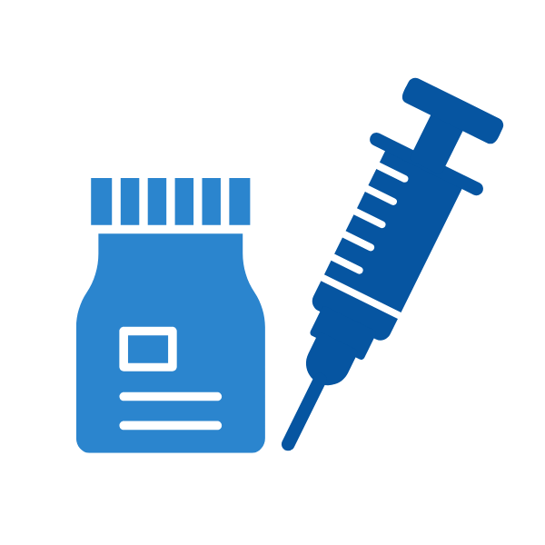 A person wearing blue gloves preparing to draw blood with a syringe.