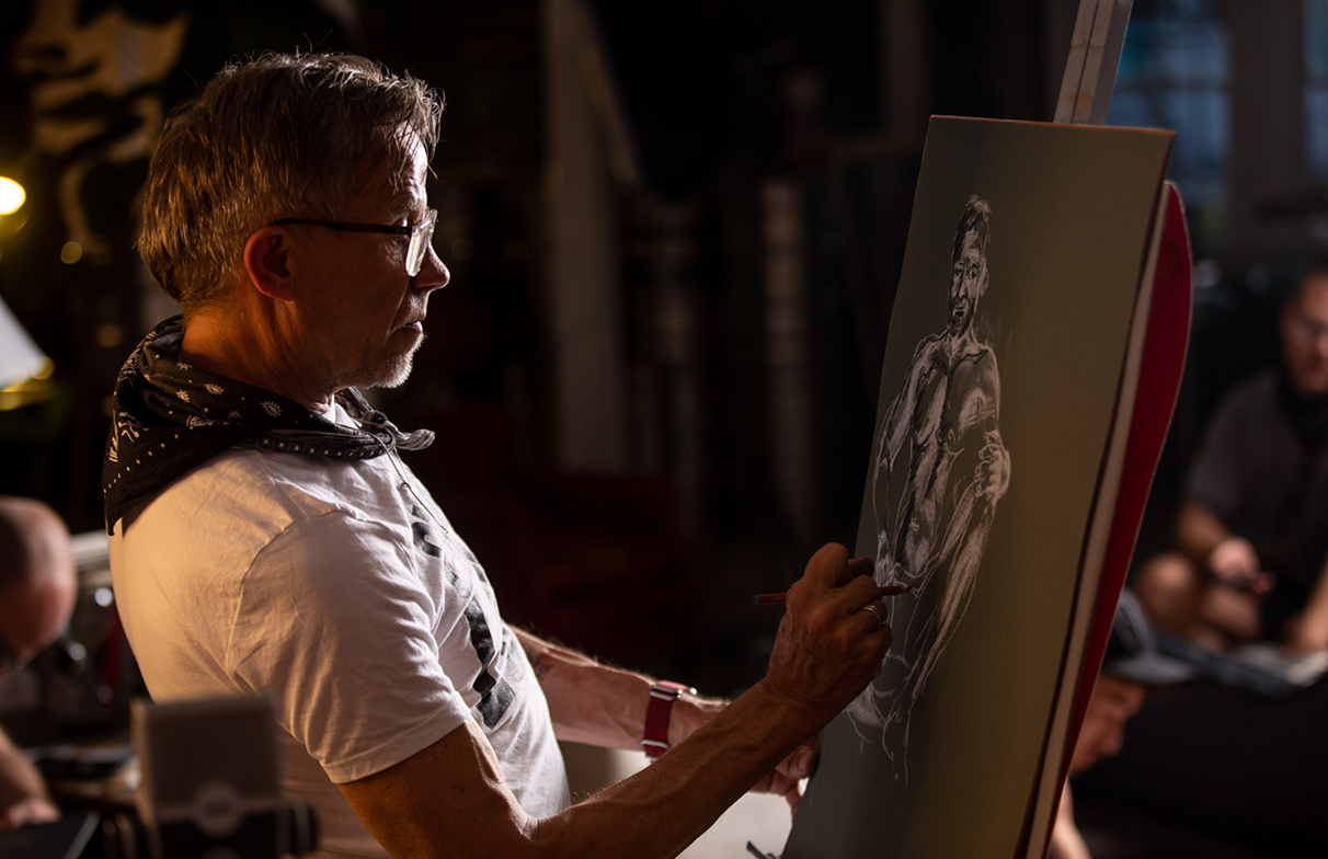 Mark Adams, painter at work