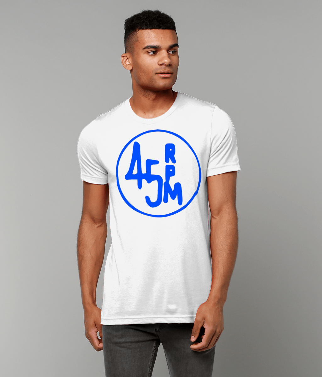 bloodsweatandtees | 45 RPM Selectors Choice t-shirt BLUE/White_model