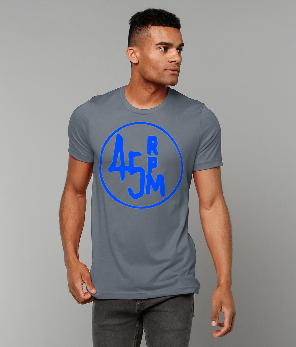 bloodsweatandtees | 45 RPM Selectors Choice t-shirt BLUE/Steel_Blue_model