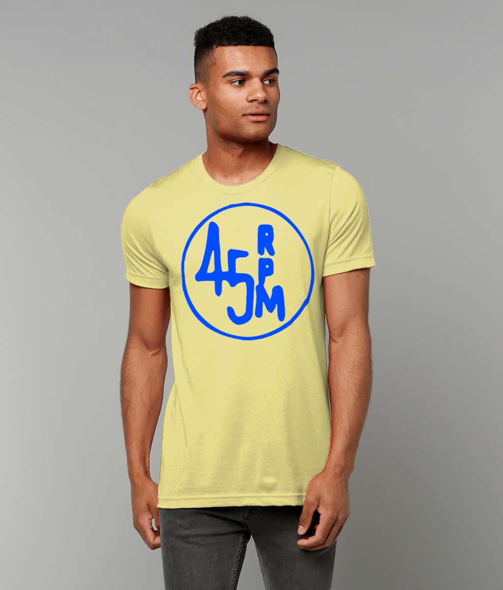bloodsweatandtees | 45 RPM Selectors Choice t-shirt BLUE/Yellow_model