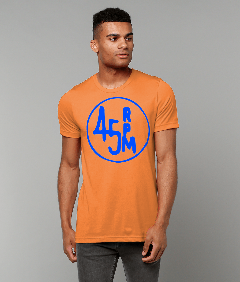 bloodsweatandtees | 45 RPM Selectors Choice t-shirt BLUE/Orange_model