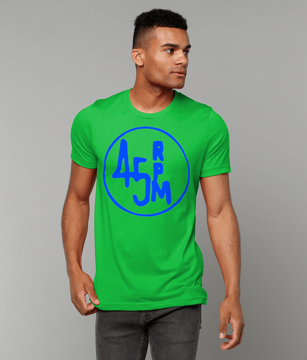 bloodsweatandtees | 45 RPM Selectors Choice t-shirt BLUE/Kelly_Green_model