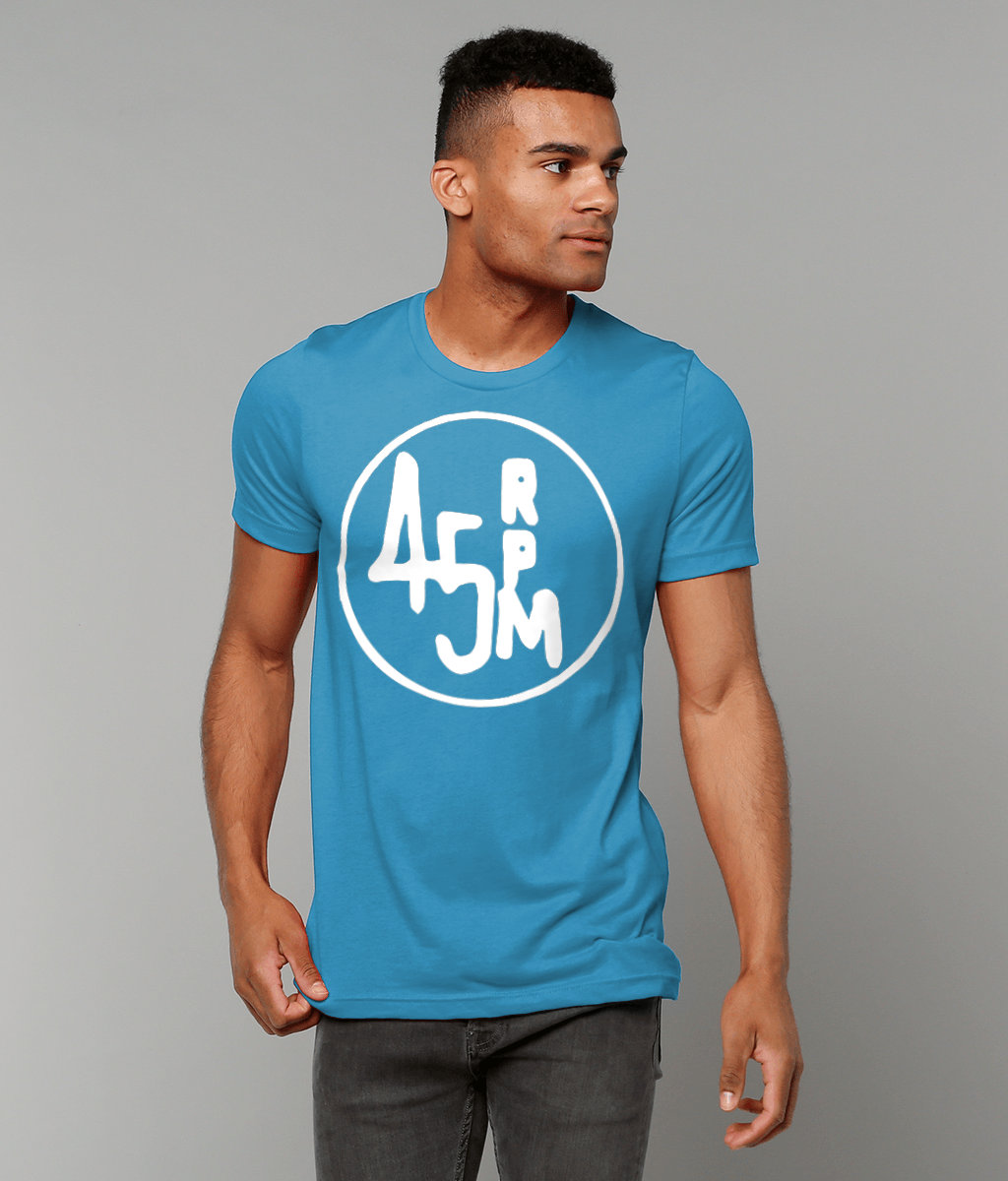 bloodsweatandtees | 45 RPM Selectors Choice t-shirt WHITE/Aqua_model