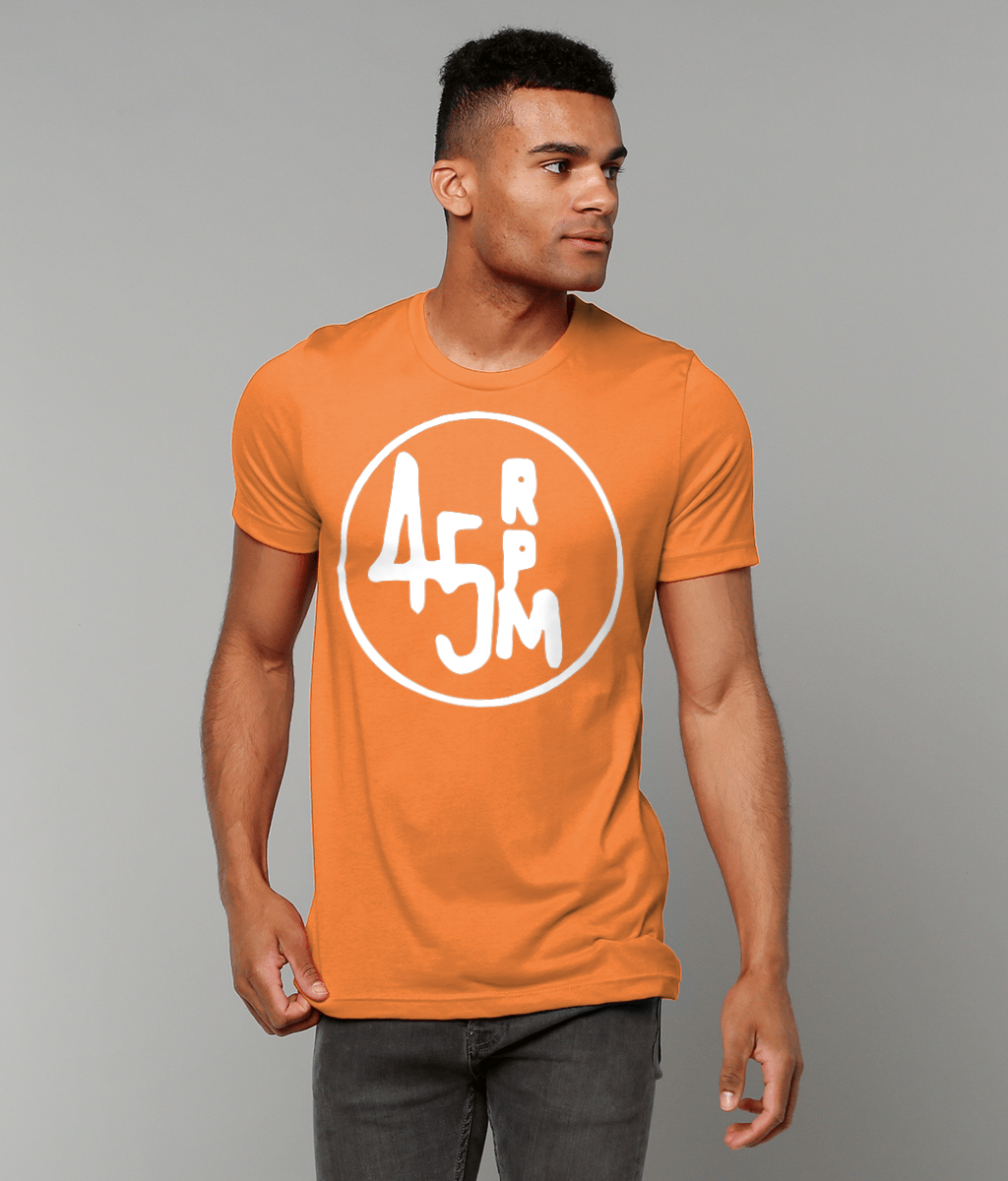 bloodsweatandtees | 45 RPM Selectors Choice t-shirt WHITE/Orange_model