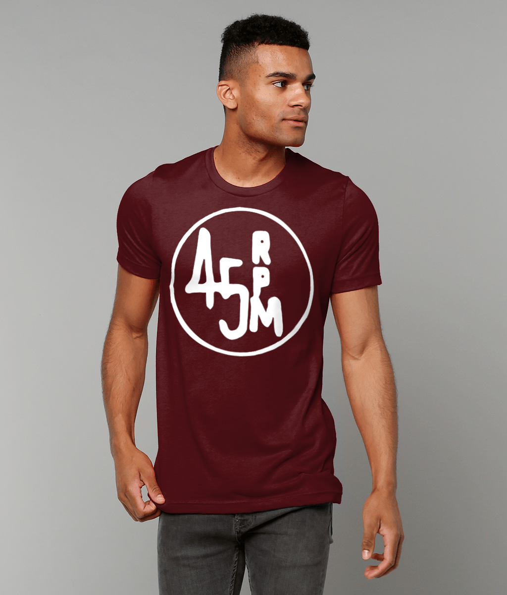 bloodsweatandtees | 45 RPM Selectors Choice t-shirt WHITE/Maroon_model