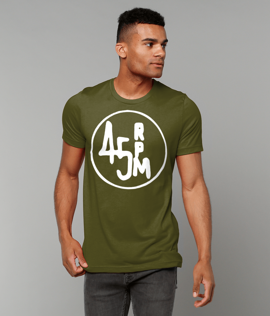 bloodsweatandtees | 45 RPM Selectors Choice t-shirt WHITE/Olive_model
