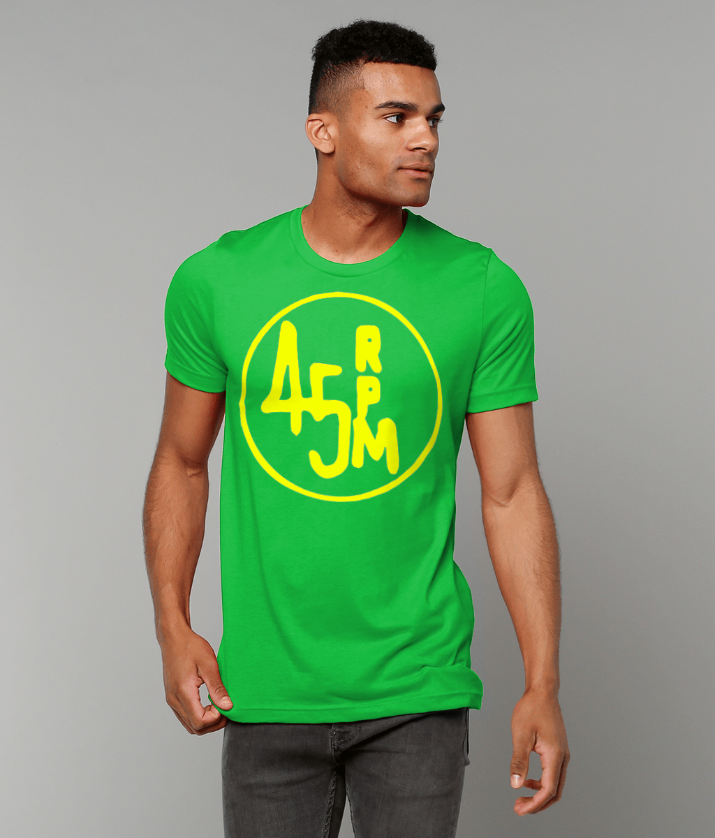 bloodsweatandtees | 45 RPM Selectors Choice t-shirt YLO/KellyGreen_model