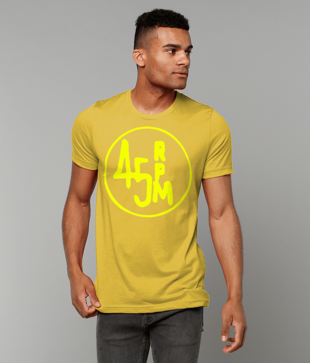 bloodsweatandtees | 45 RPM Selectors Choice t-shirt YLO/MaizeYellow_model