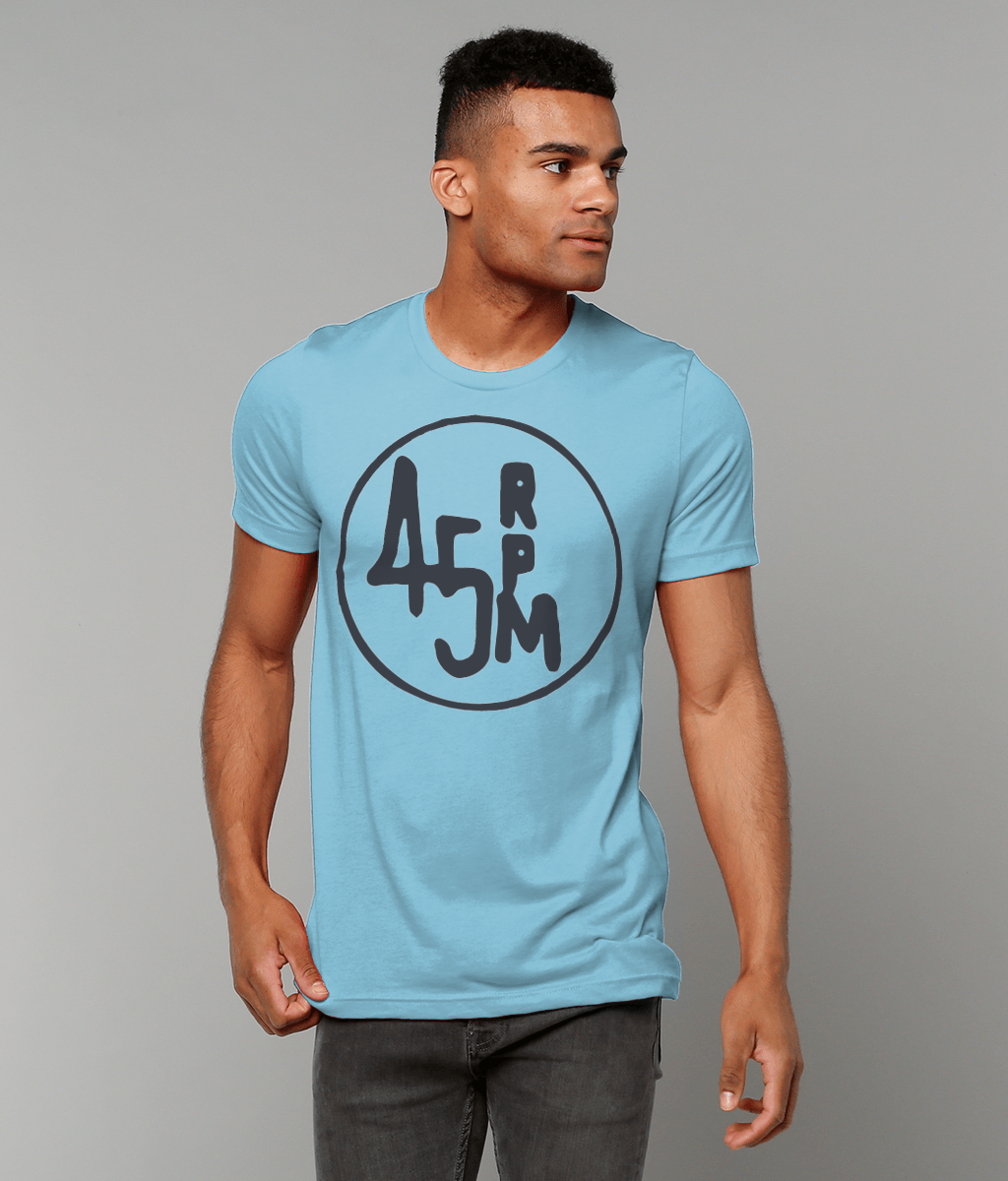 bloodsweatandtees | 45 RPM Selectors Choice t-shirt GREY/Ocean_blue_model
