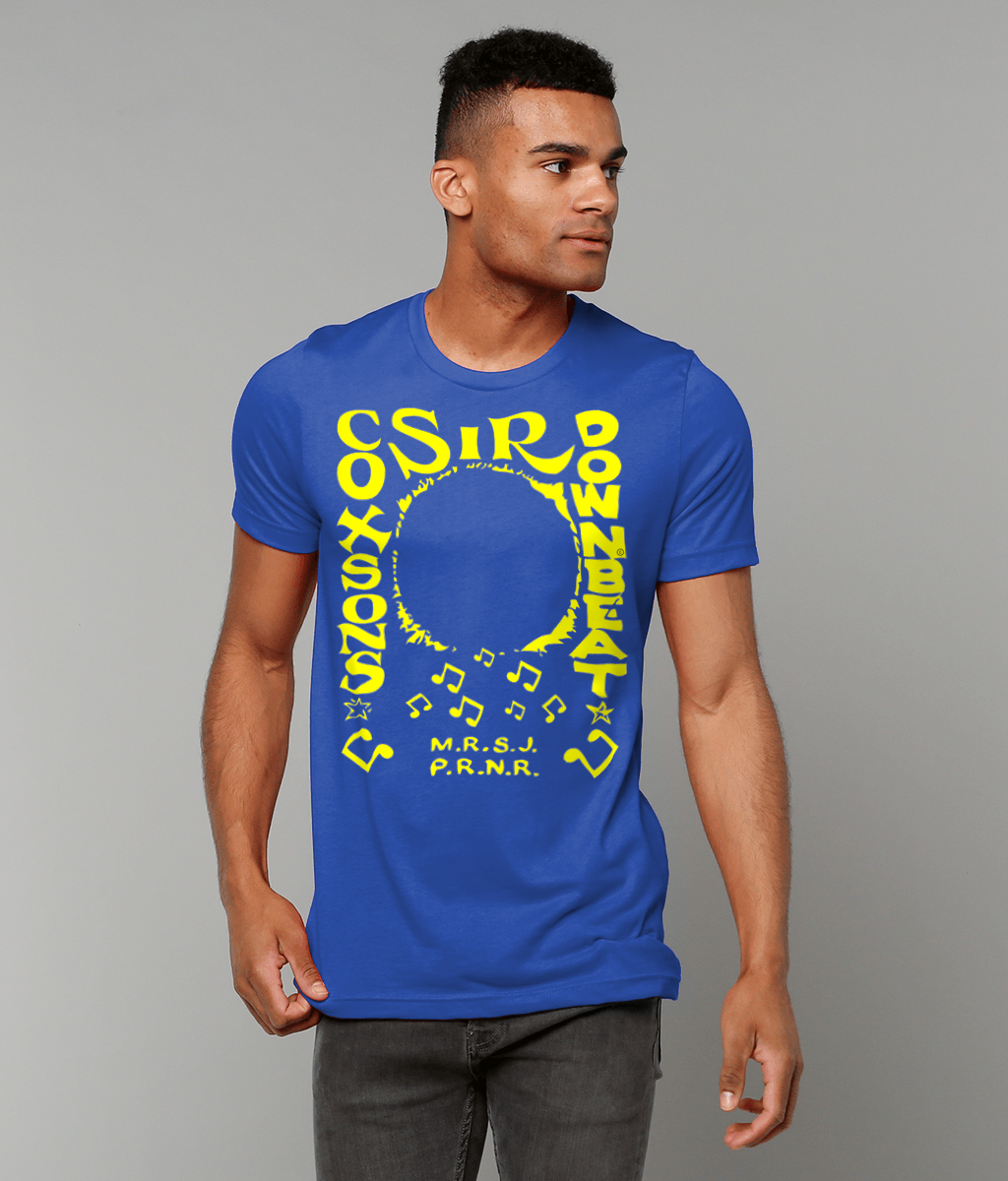 bloodsweatandtees | Sir Coxsons Downbeat t-shirt YLO/Royal_Blue_model