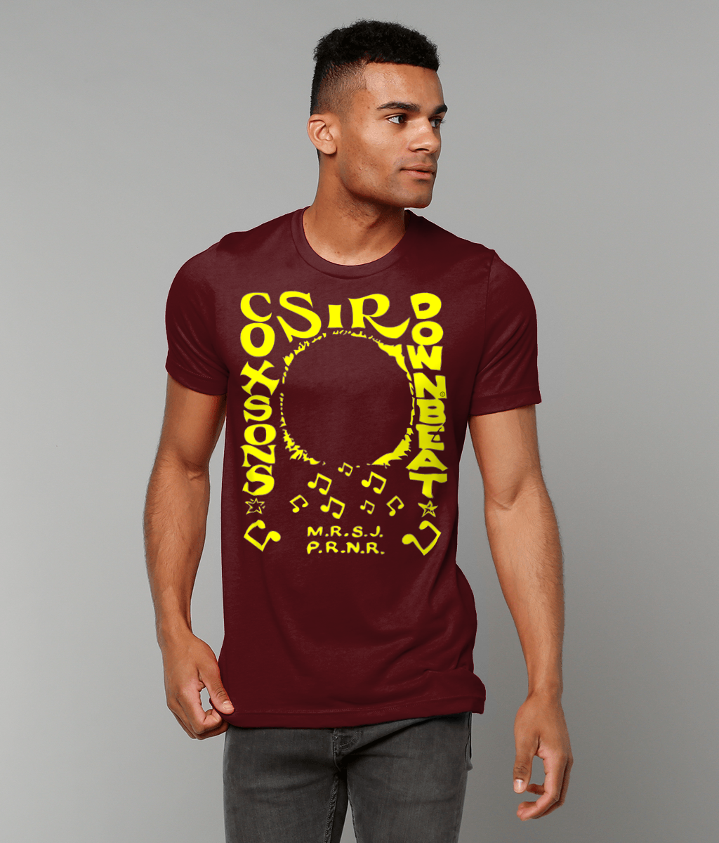 bloodsweatandtees | Sir Coxsons Downbeat t-shirt YLO/Maroon_model