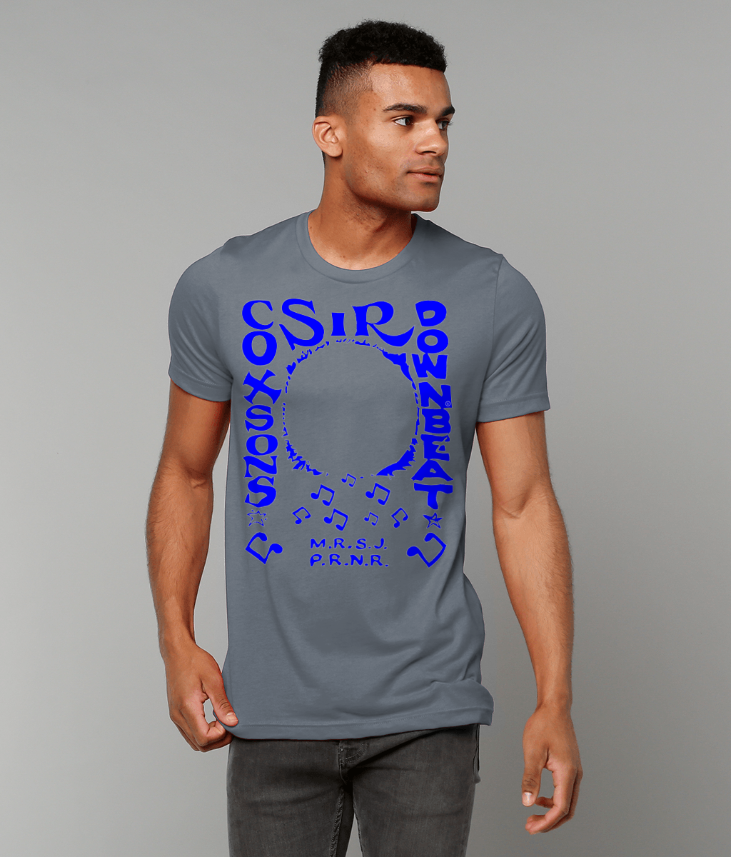 bloodsweatandtees | Sir Coxsons Downbeat t-shirt BLUE/Steel_blue_model