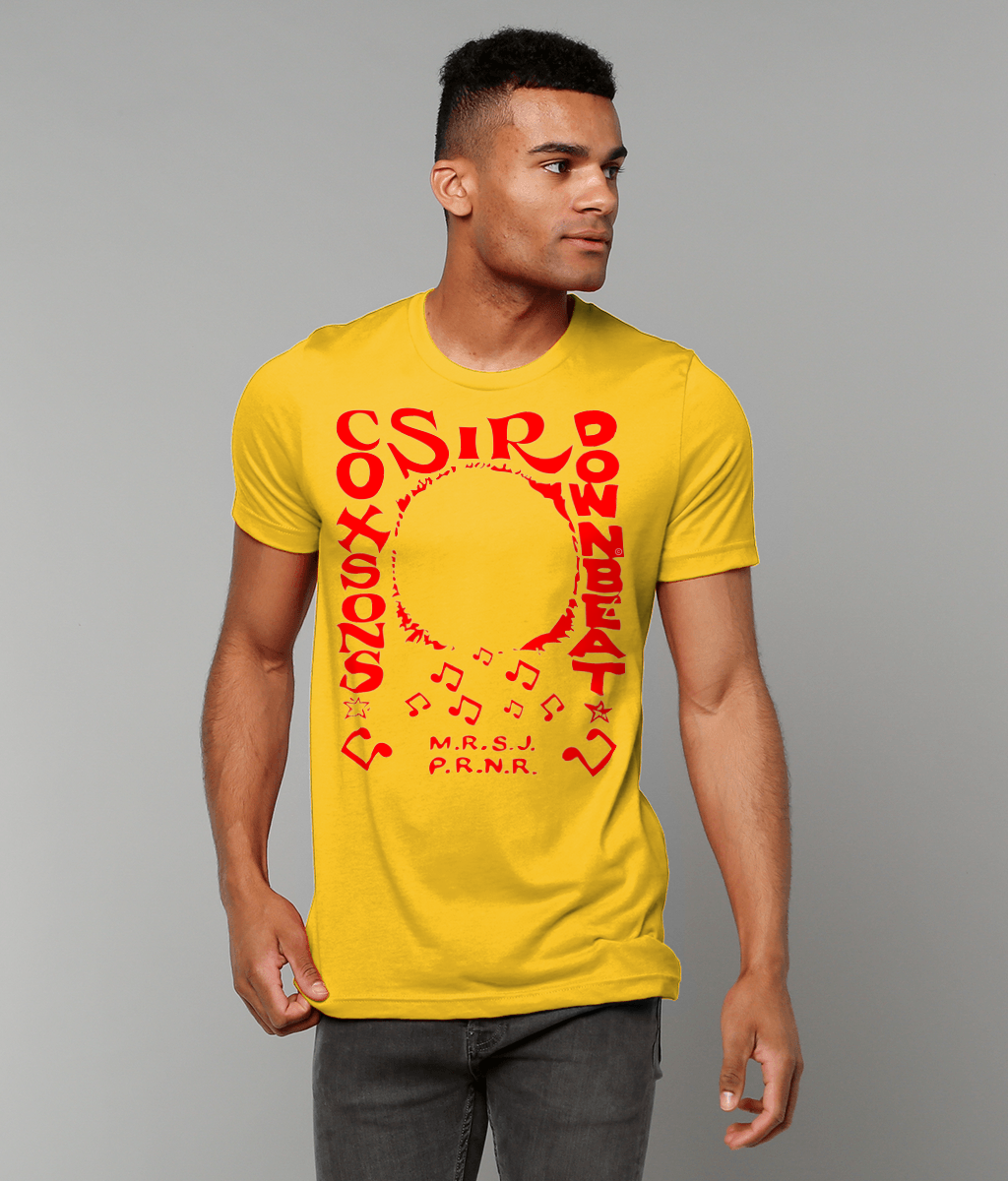 bloodsweatandtees | Sir Coxsons Downbeat t-shirt RED/Gold_model