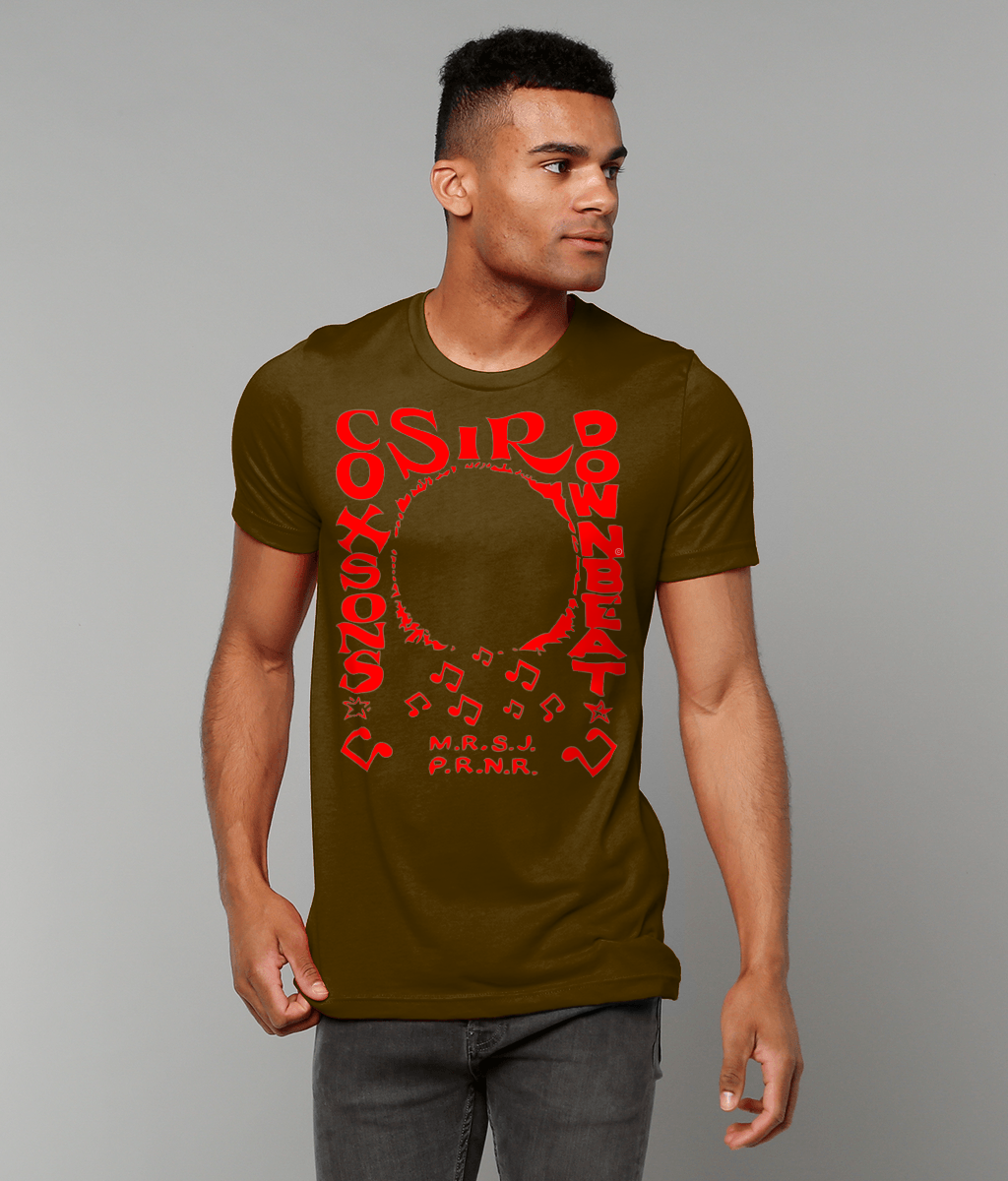 bloodsweatandtees | Sir Coxsons Downbeat t-shirt brown/red_model1