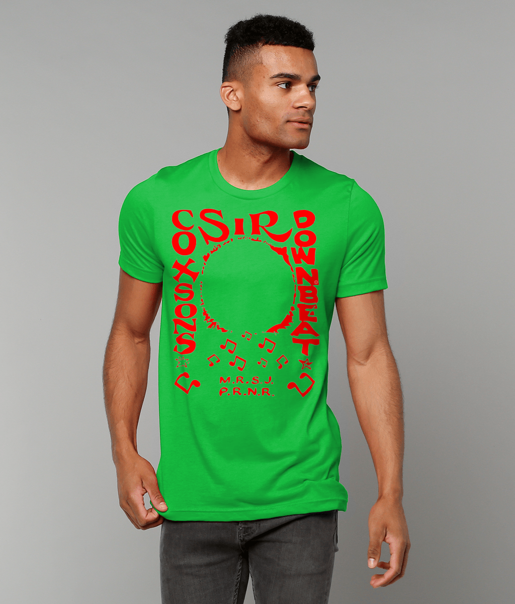 bloodsweatandtees | Sir Coxsons Downbeat t-shirt RED/KellyGreen_model