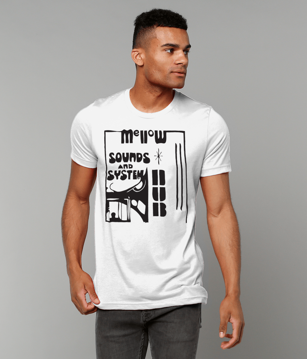 bloodsweatandtees | Mellow Sounds and System Dub t-shirt BLACK/White_model