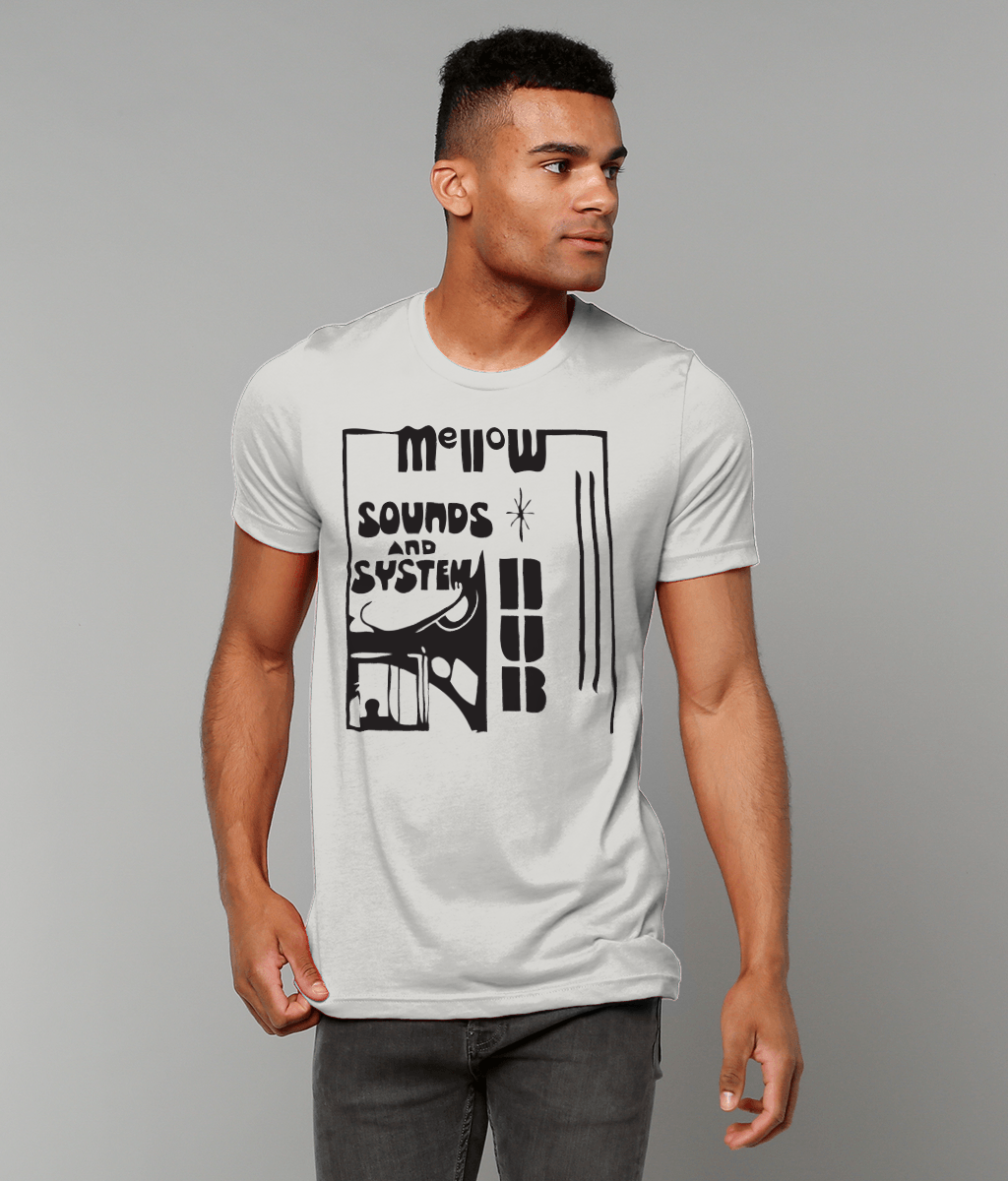 bloodsweatandtees | Mellow Sounds and System Dub t-shirt BLACK/Silver_model