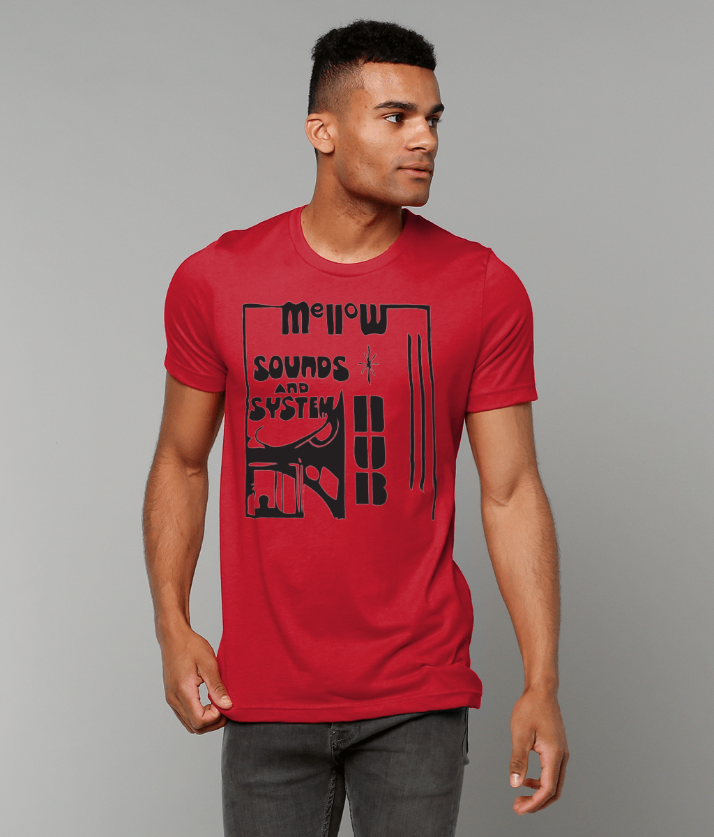 bloodsweatandtees | Mellow Sounds and System Dub t-shirt BLACK/CanvasRed_model