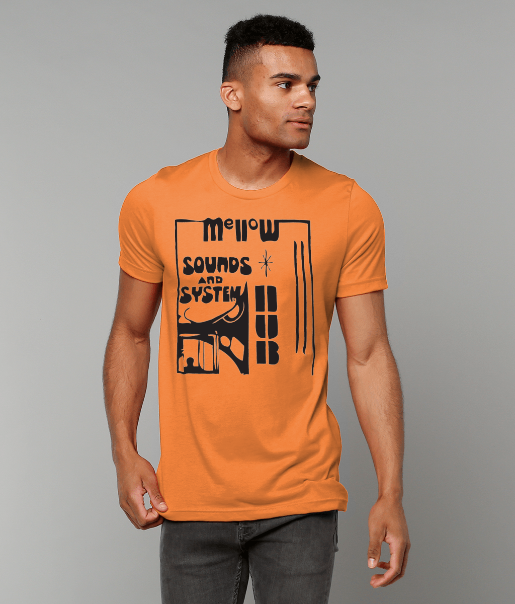 bloodsweatandtees | Mellow Sounds and System Dub t-shirt BLACK/Orange_model