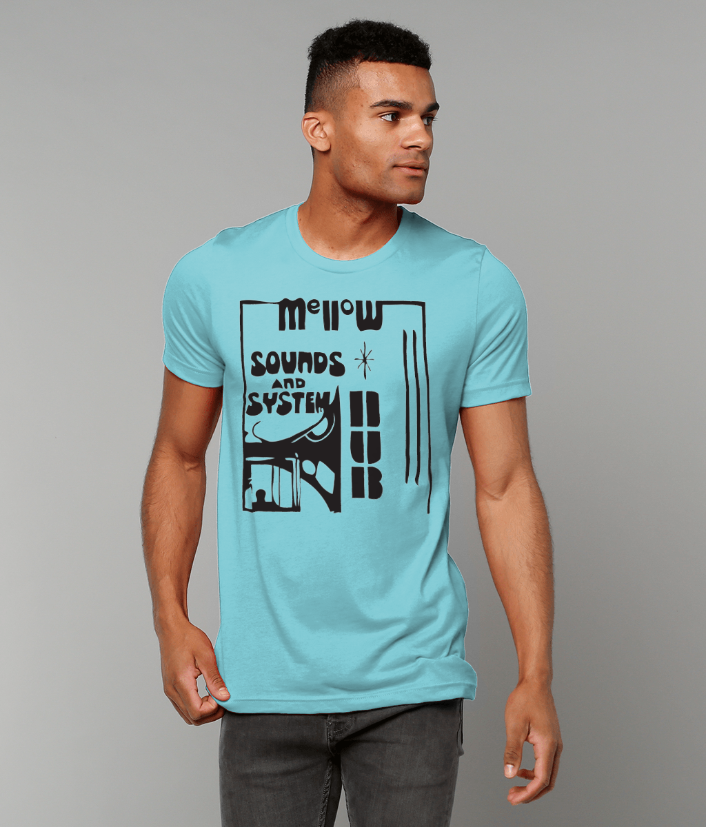 bloodsweatandtees | Mellow Sounds and System Dub t-shirt BLACK/Turquoise_model