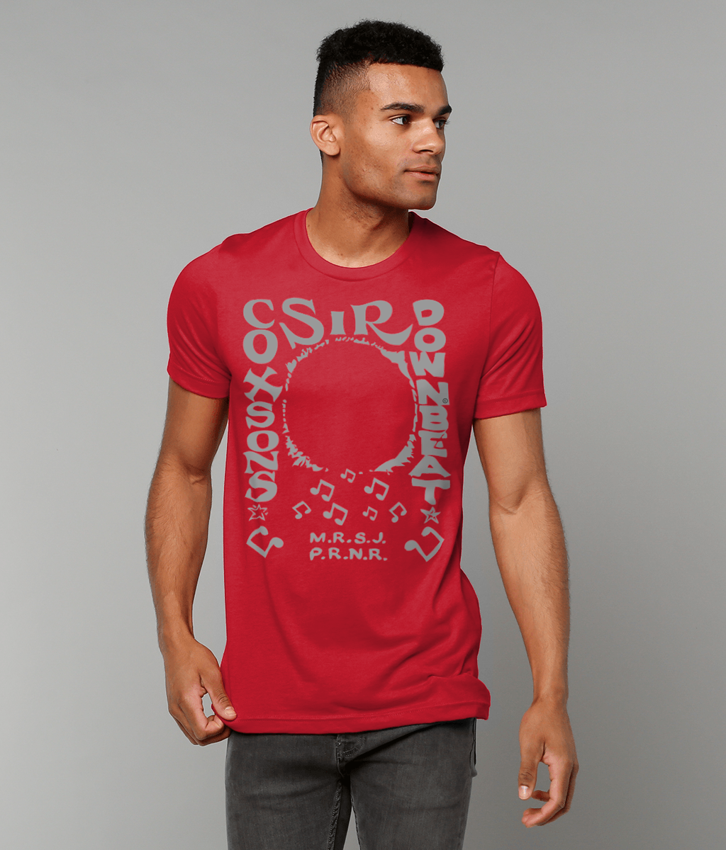 bloodsweatandtees | Sir Coxsons Downbeat t-shirt GREY/Canvas_Red_model