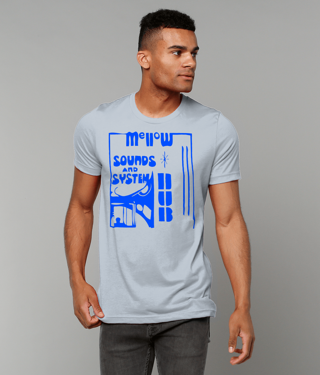 bloodsweatandtees | Mellow Sounds and System Dub t-shirt BLUE/Light_Blue_model