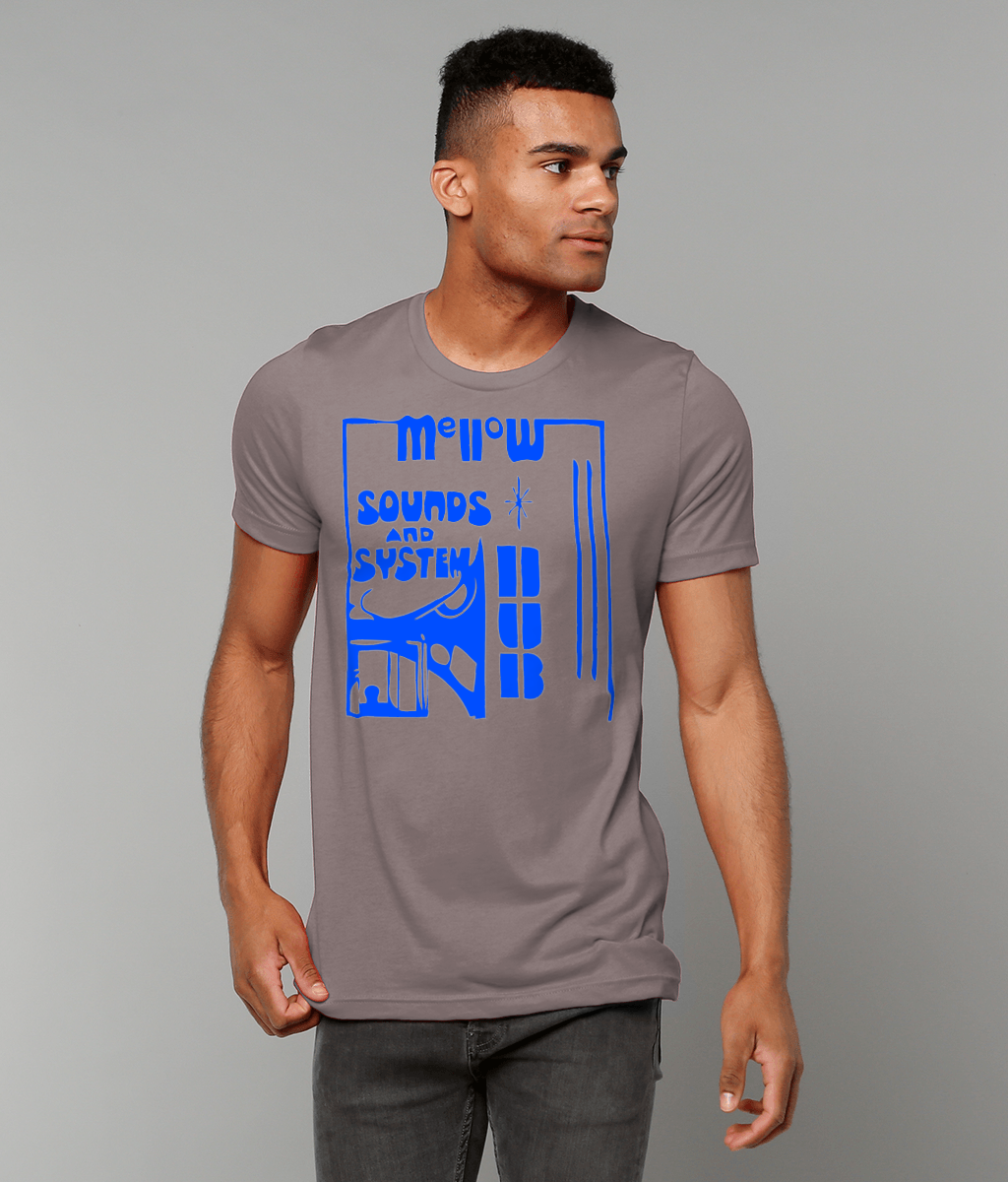 bloodsweatandtees | Mellow Sounds and System Dub t-shirt BLUE/Asphalt_model