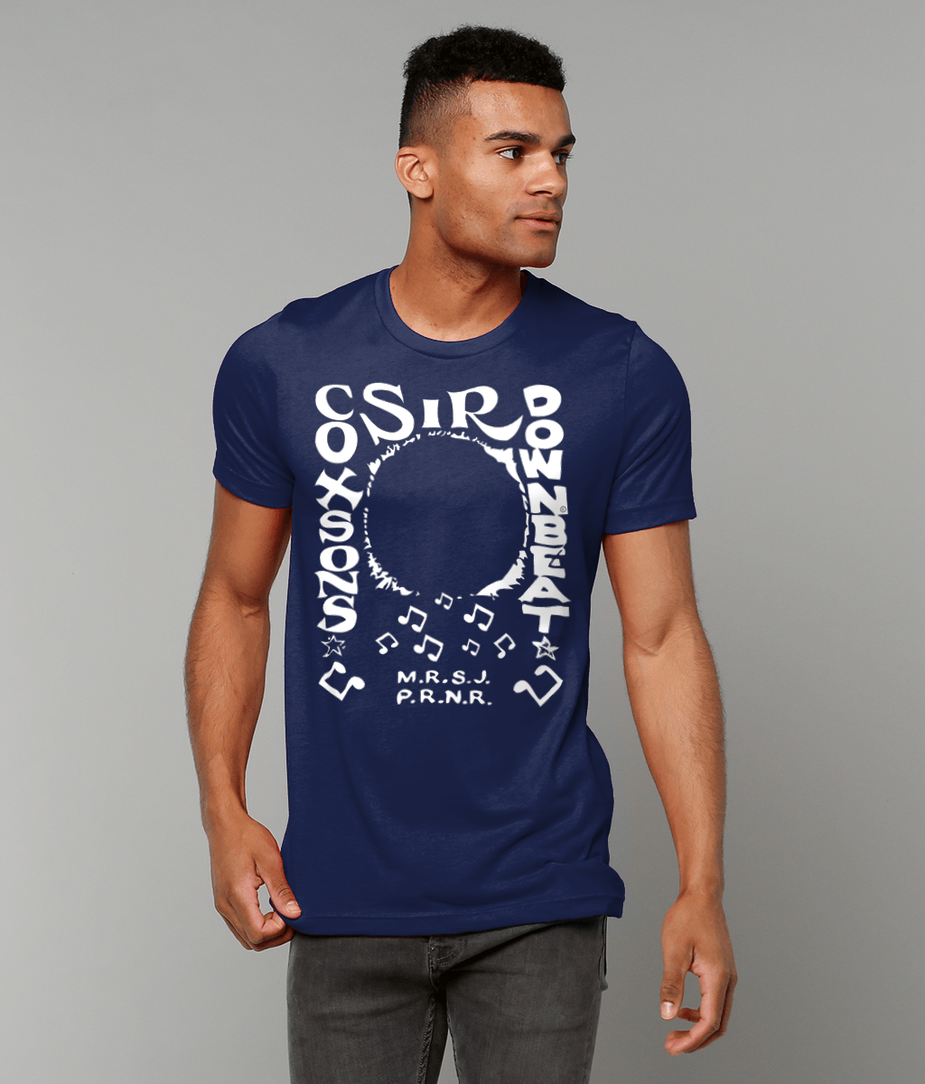 bloodsweatandtees | Sir Coxsons Downbeat t-shirt WHITE/Navy_blue_model