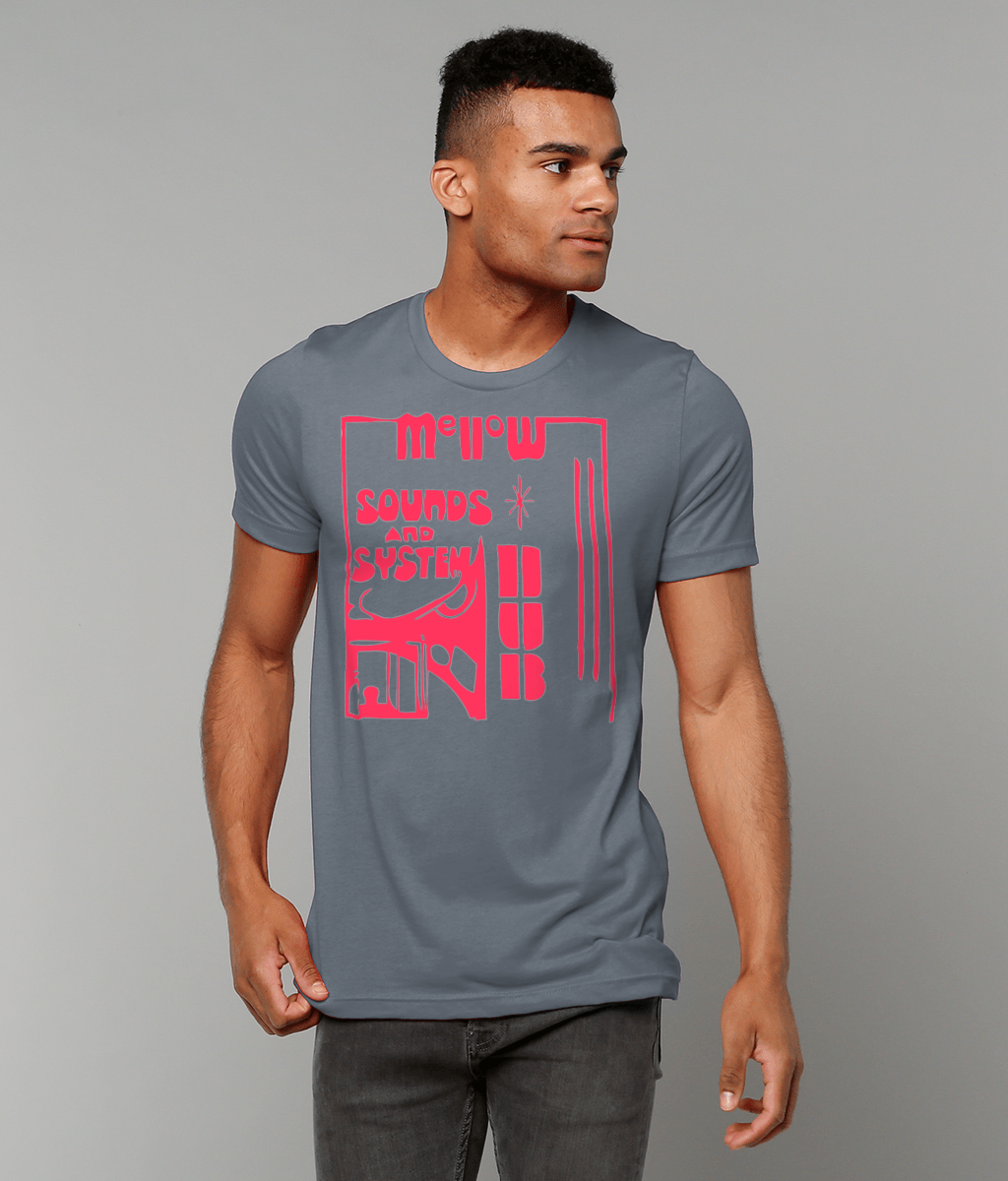 bloodsweatandtees | Mellow Sounds and System Dub t-shirt RED/Steel_blue_model